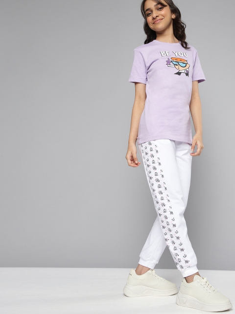 

Dexter by Kook N Keech Teens White Girls Dexter Pure Cotton Joggers