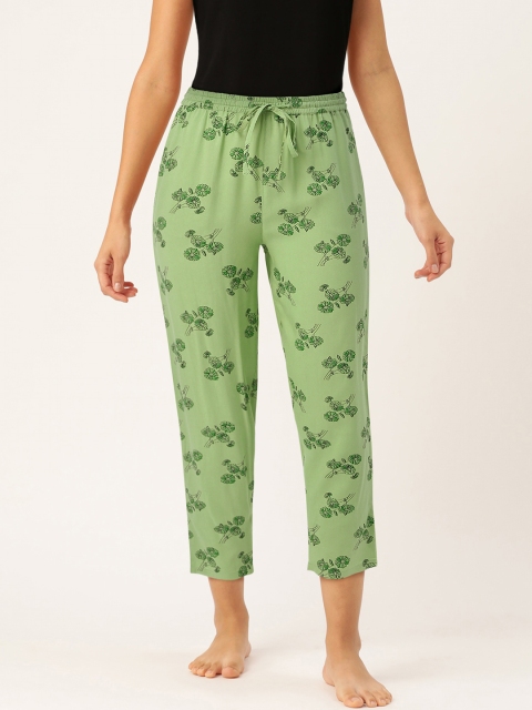 

ETC Women Green Floral Printed Lounge Pant