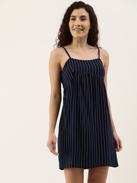 

ETC Navy Blue & White Striped Nightdress