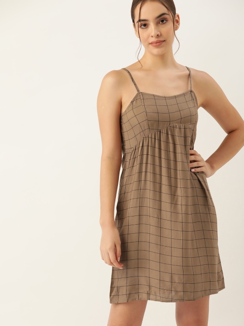 

ETC Beige & Black Checked Nightdress