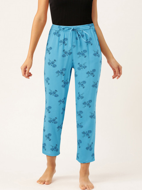 

ETC Women Blue Floral Printed Lounge Pant