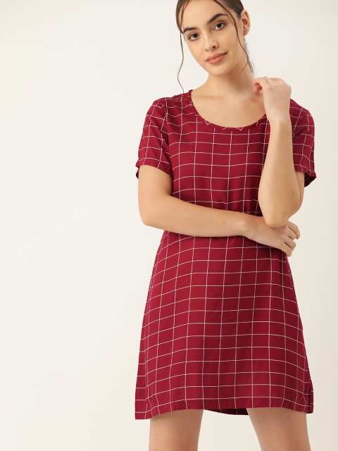 

ETC Maroon & White Checked Sleep Shirt