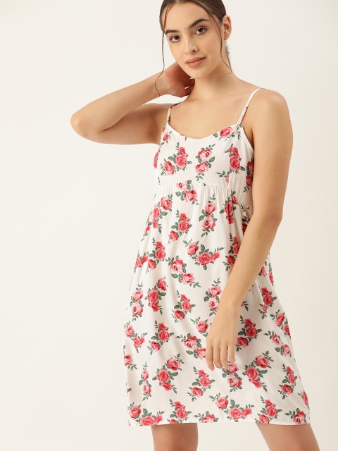 

ETC White & Pink Floral Print Nightdress