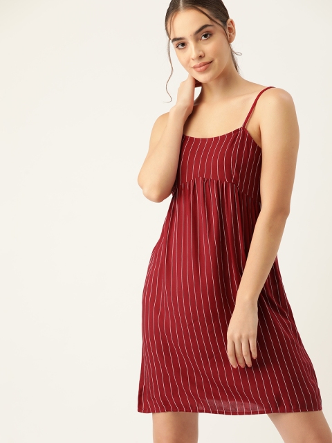 

ETC Maroon & White Striped Nightdress