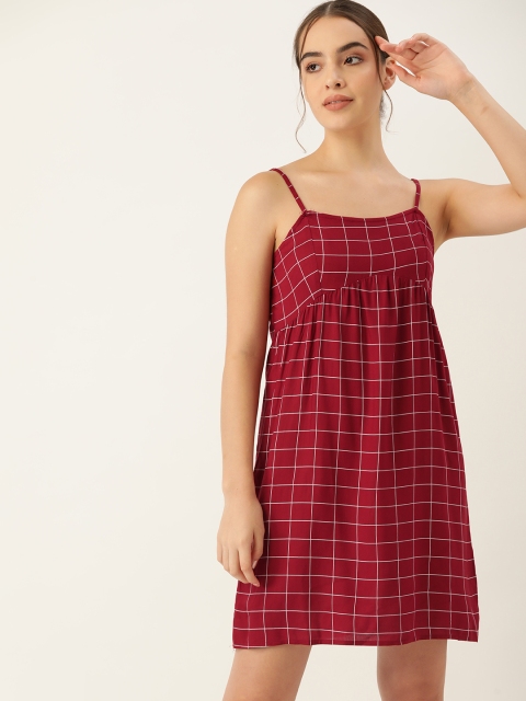 

ETC Maroon Checked Nightdress