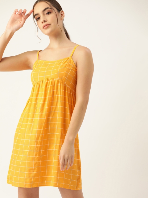 

ETC Mustard Yellow & White Checked Nightdress