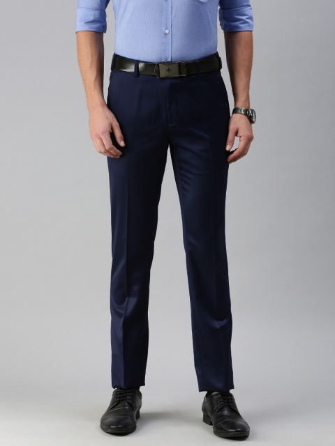 

Raymond Men Navy Blue Solid Slim Fit Formal Trousers