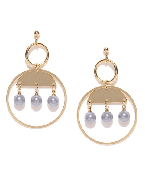 

ChicMela Gold Circular Drop Earrings