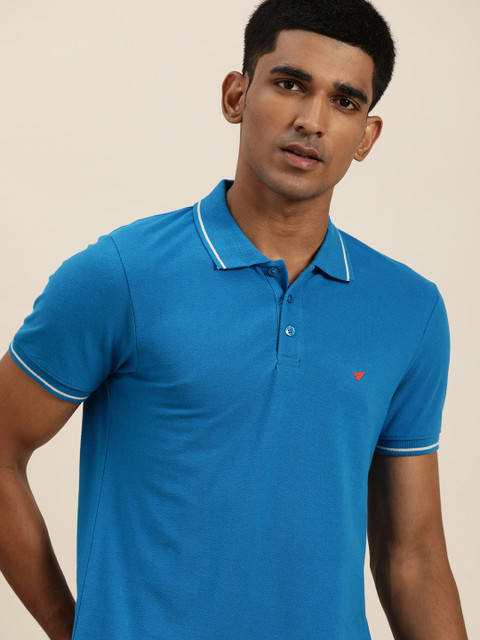 

INVICTUS Men Blue Solid Polo Collar T-shirt