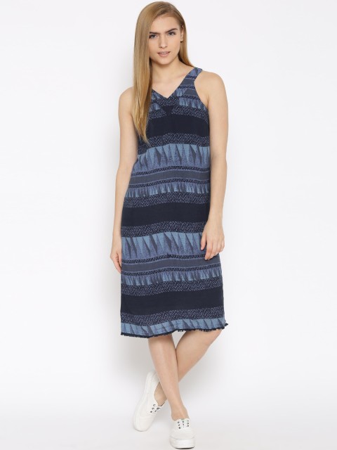 

Vero Moda Navy Printed A-Line Dress, Navy blue