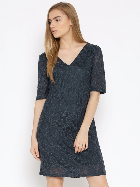 

Vero Moda Navy Floral Patterned Lace A-Line Dress, Navy blue
