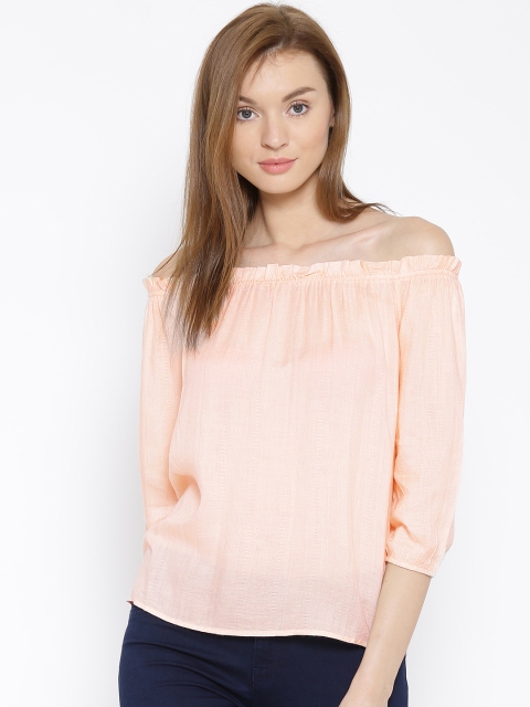

Vero Moda Peach-Coloured Patterned Off-Shoulder Top
