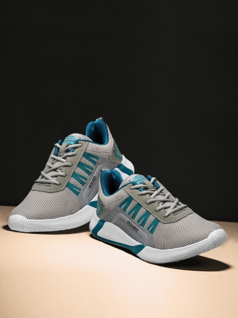 

ASIAN Men Grey & Blue Mesh Running Shoes