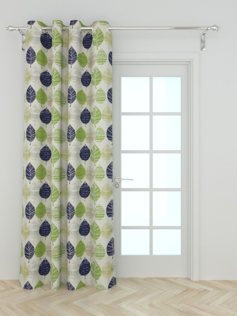 

Home Centre White & Navy Blue Ethnic Motifs Black Out Door Curtain