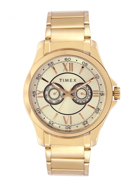 

Timex Men Gold-Toned Bracelet Style Straps Analogue Watch TW000X124