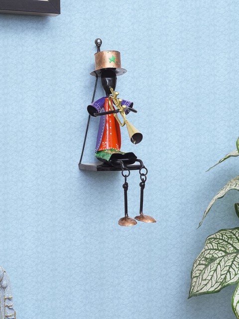 

Golden Peacock Black Handcrafted Iron Musician Showpiece for Wall & Table Decor