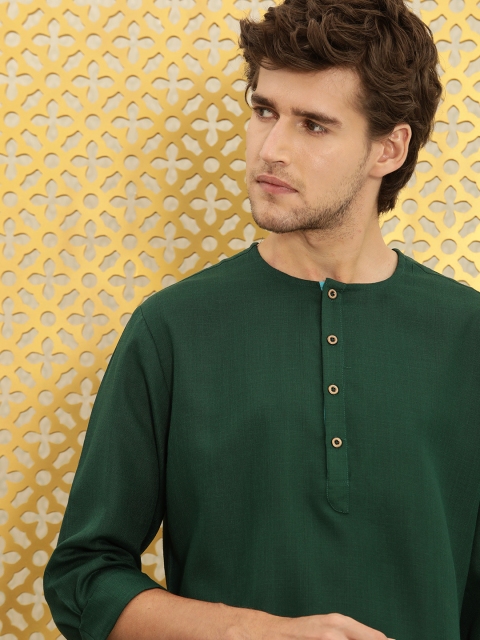 

Ode by House of Pataudi Men Green Kurta