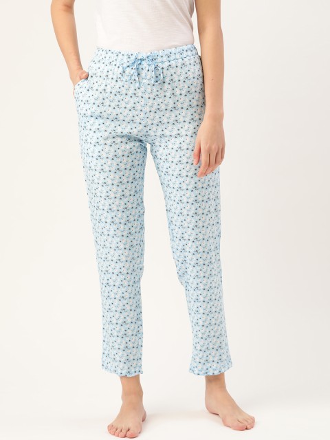 

ETC Women Blue & White Floral Print Lounge Pants
