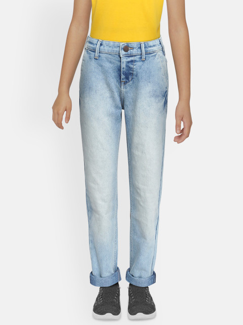 

HERE&NOW Boys Blue Slim Fit Heavy Fade Stretchable Jeans
