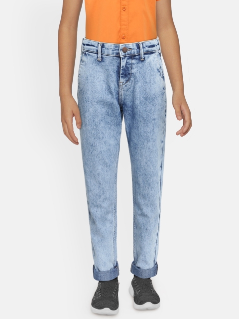

HERE&NOW Boys Blue Slim Fit Heavy Fade Stretchable Jeans