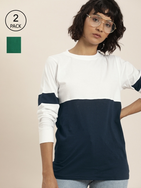 

Moda Rapido Women Pack of 2 Cotton T-shirts, White