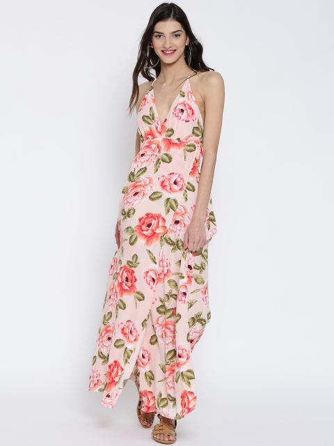 

FOREVER 21 Women Pink Printed Maxi Dress