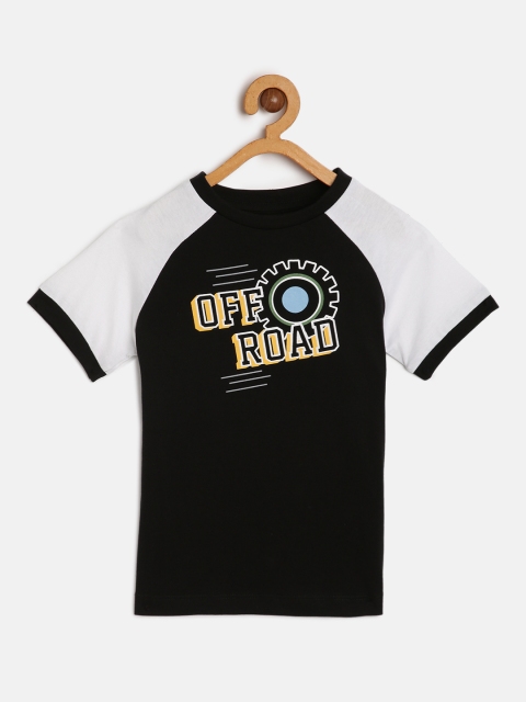 

HERE&NOW Boys Black & White Typography Printed T-shirt