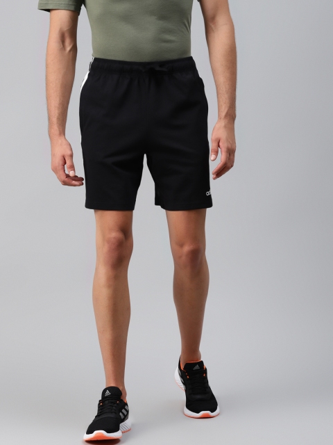 

ADIDAS Men Black E 3S Solid Mid-Rise Sports Shorts