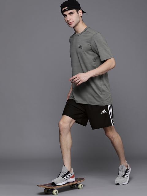 

ADIDAS Men Black Mid-Rise Aeroready Outdoor 3S Sports Shorts