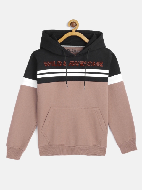 

HERE&NOW Boys Mauve Colourblocked Hooded Sweatshirt