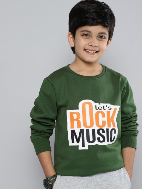 

HERE&NOW Boys Green Printed Sweatshirt