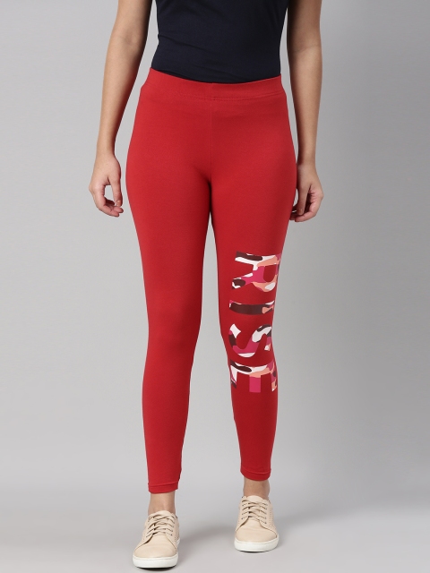 

abof Women Red Printed Leggings