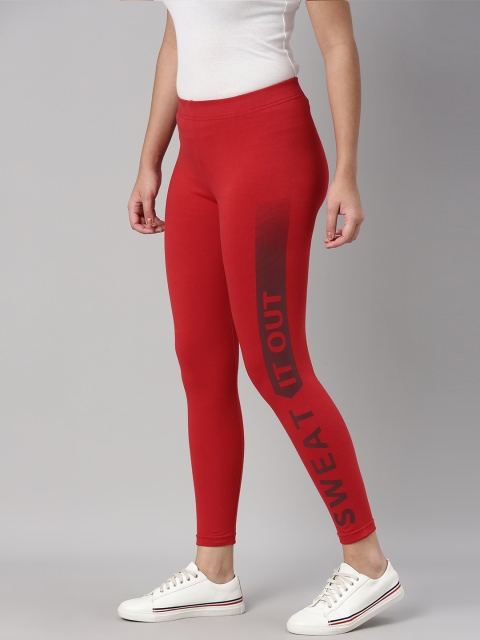 

abof Women Red Printed Leggings
