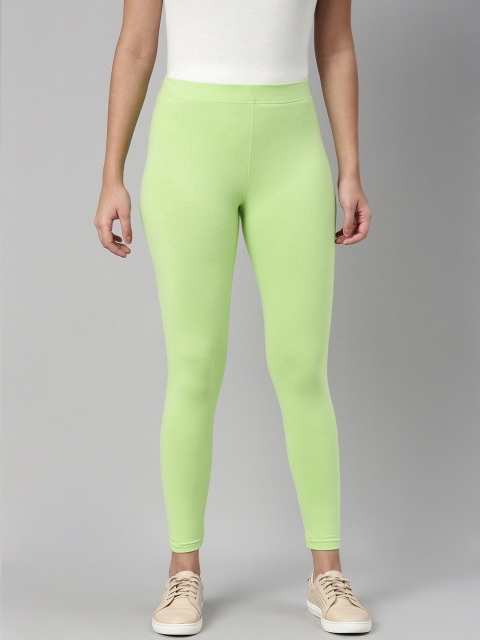 

abof Women Lime Green Solid Ankle Length Leggings