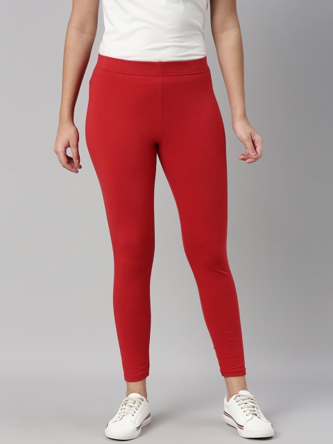 

abof Women Red Solid Ankle Length Leggings