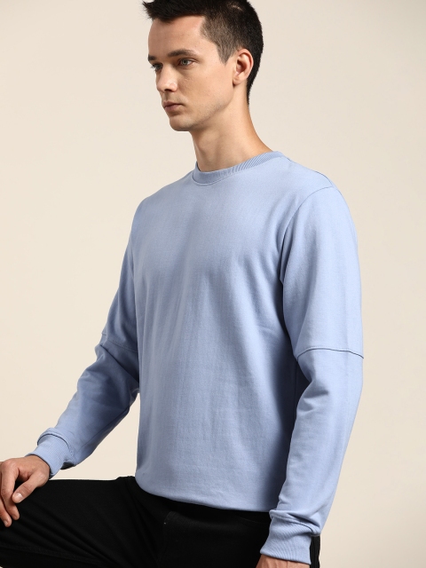 

ether Men Blue Solid Sweatshirt