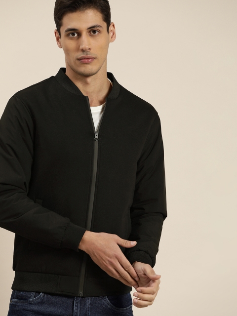 

ether Men Black Solid Bomber Jacket