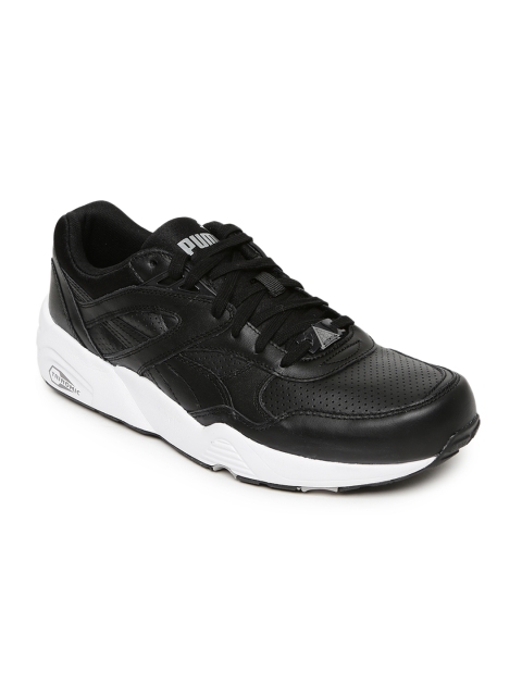 

PUMA Unisex Black Perforated Core Leather Sneakers