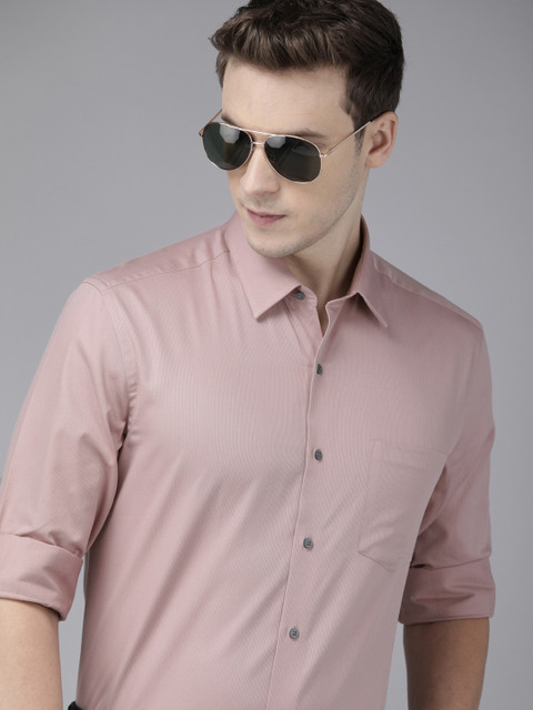 

Arrow New York Men Pink Slim Fit Opaque Striped Formal Shirt