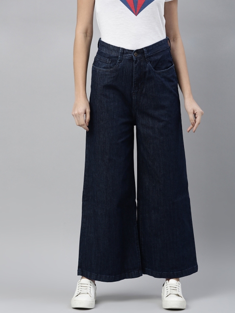 

abof Women Blue Wide Leg Loose Fit Stretchable Casual Jeans
