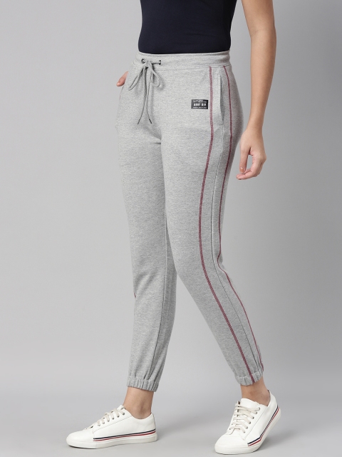 

abof Women Grey Melange Solid Track Pants