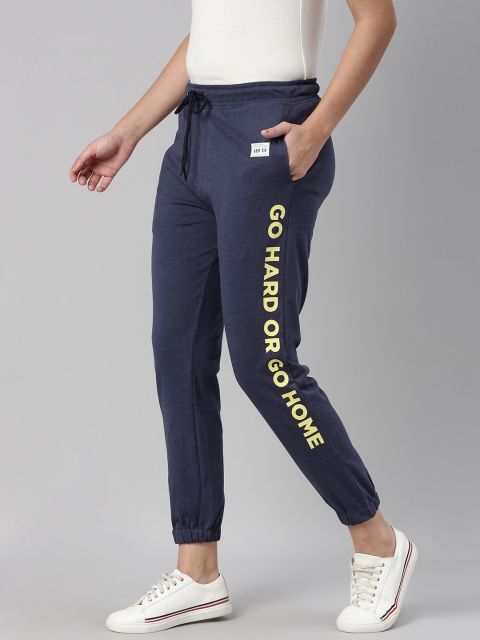 

abof Women Navy Blue Printed Joggers