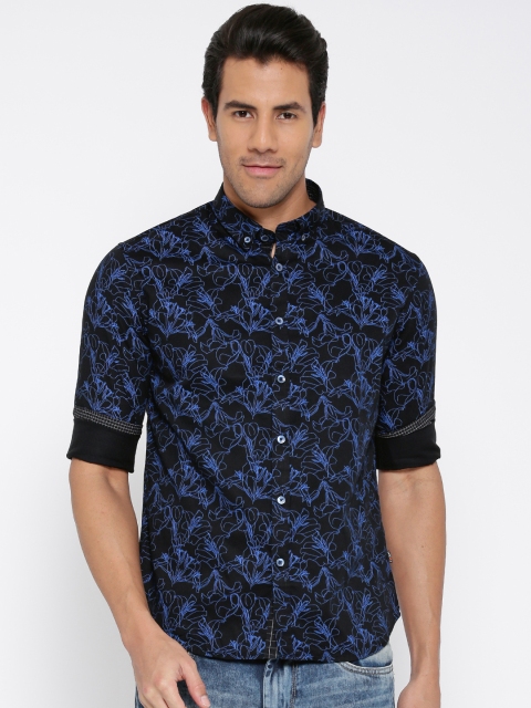 

Flying Machine Men Black Printed Slim Fit Casual Shirt
