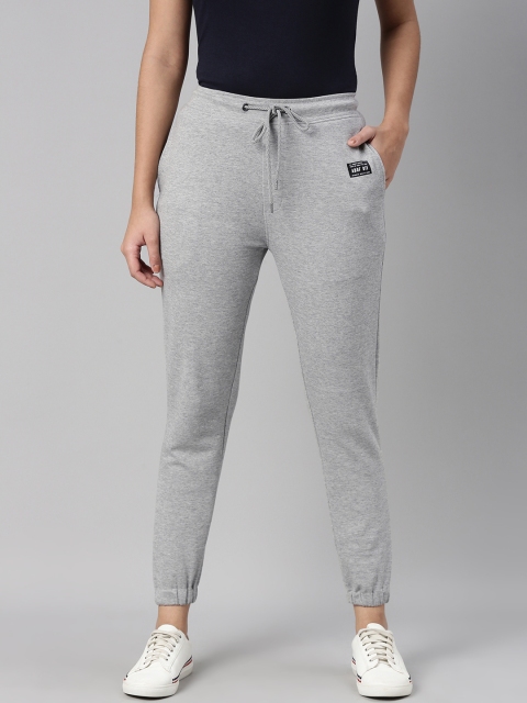 

abof Women Grey Melange Solid Track Pants