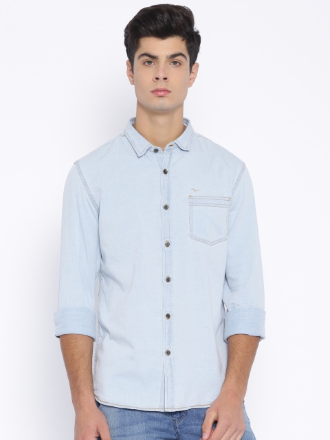 

Flying Machine Men Blue Casual Shirt
