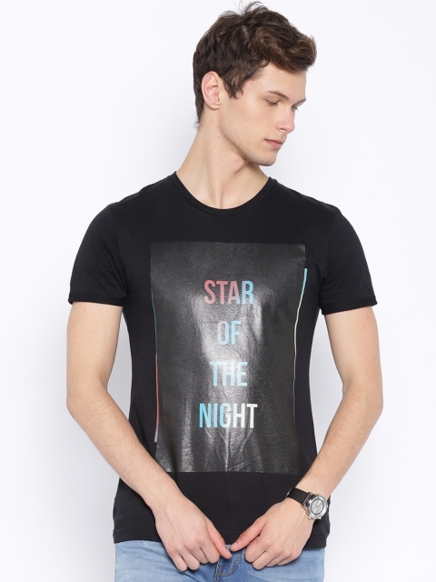 

Flying Machine Men Black Printed T-shirt