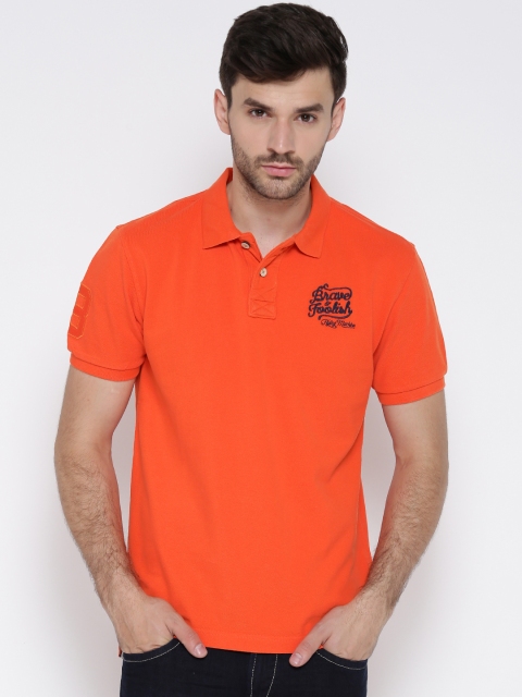 

Flying Machine Men Orange Polo T-shirt