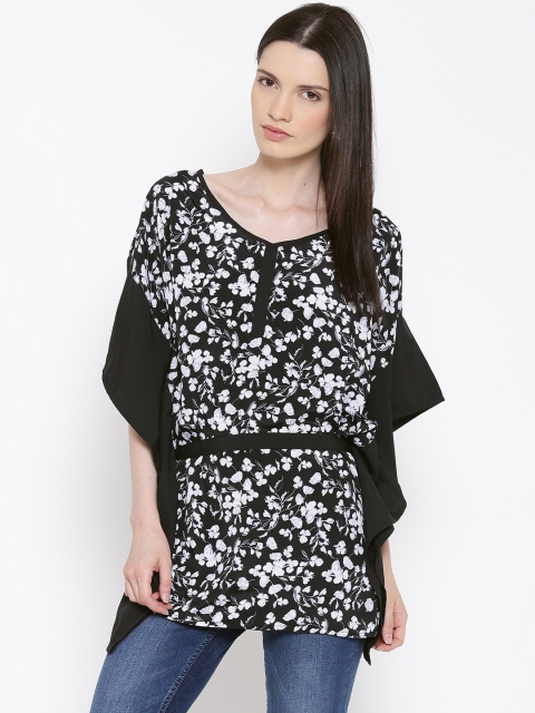 

ALTOMODA by Pantaloons Plus Size Black Polyester Printed Tunic