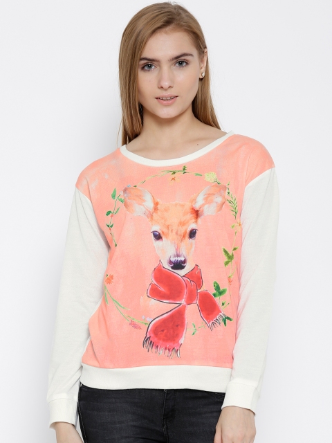 

Honey by Pantaloons Peach-Coloured Polyester Printed Top