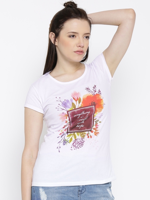 

Honey by Pantaloons White Printed T-shirt